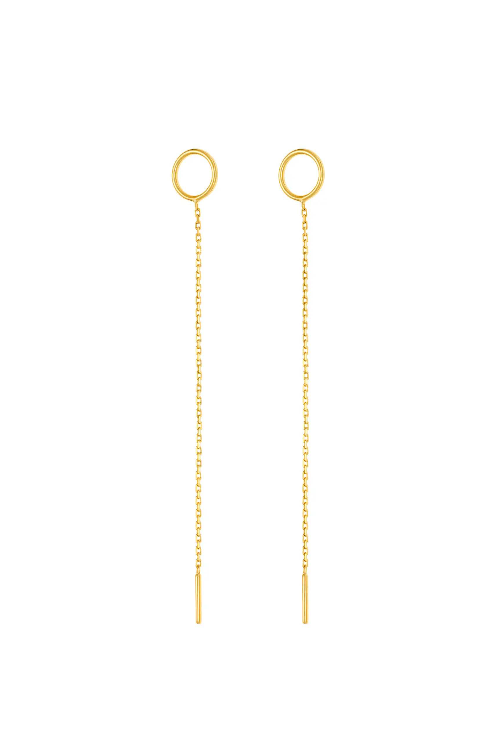 Earrings Chain Thread Earring, yellow gold for stylish and elegant looks