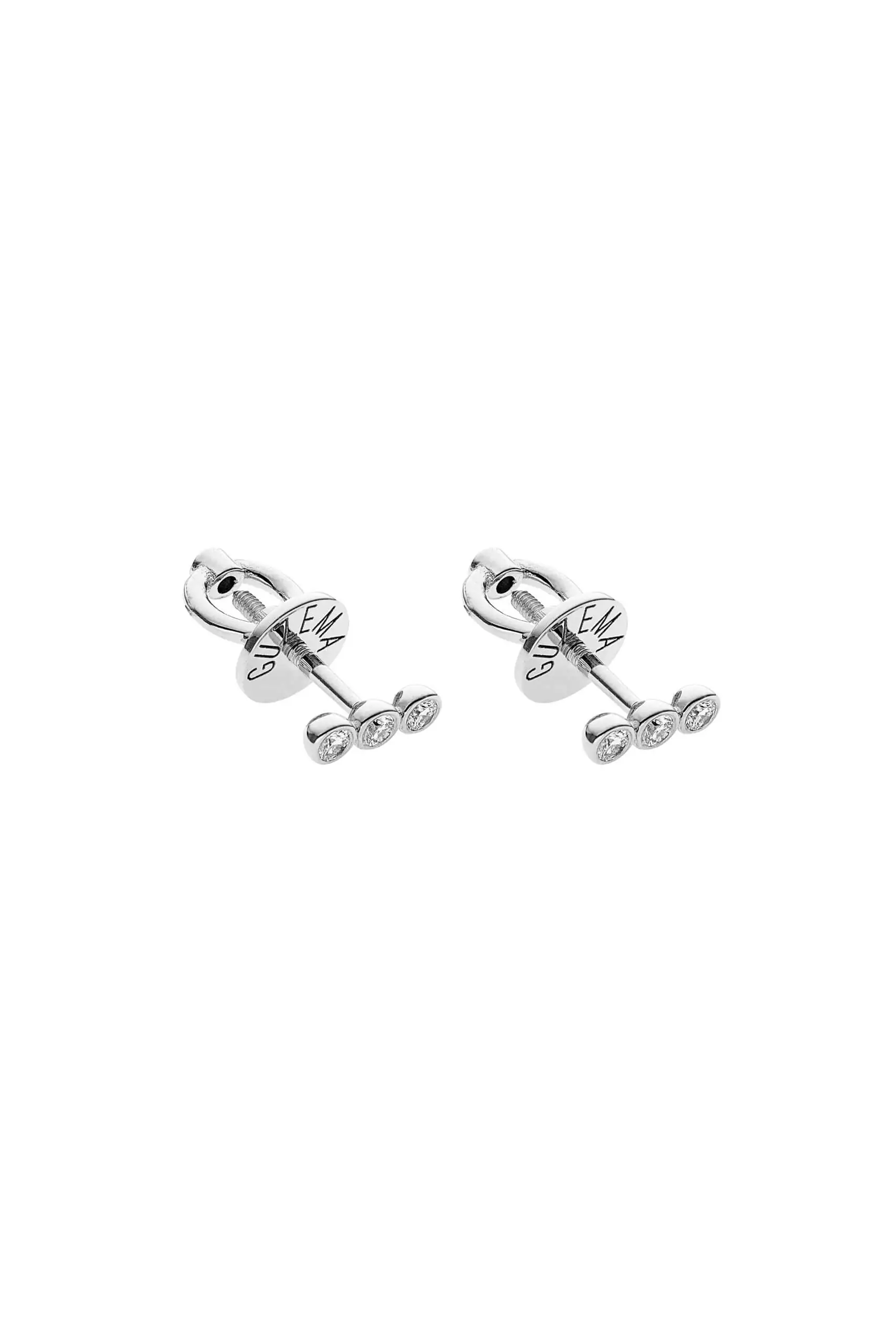 Mid Diamond Line Earrings, white gold