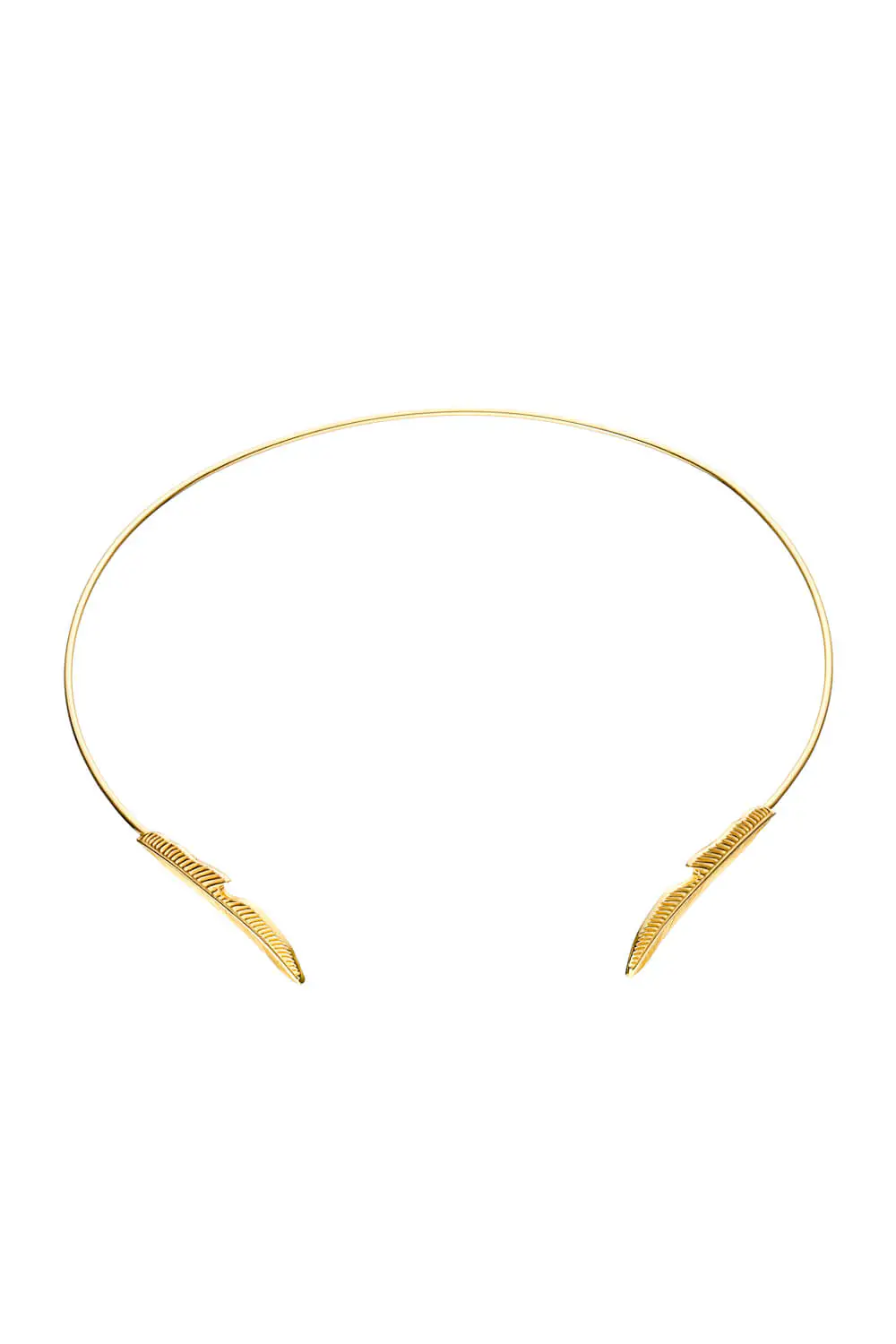 Chokers Feather choker, yellow gold with a unique touch from Guzema