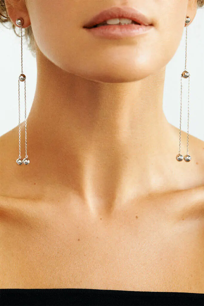 Earrings Orbs Transformer Earrings, white gold for a unique and sophisticated look