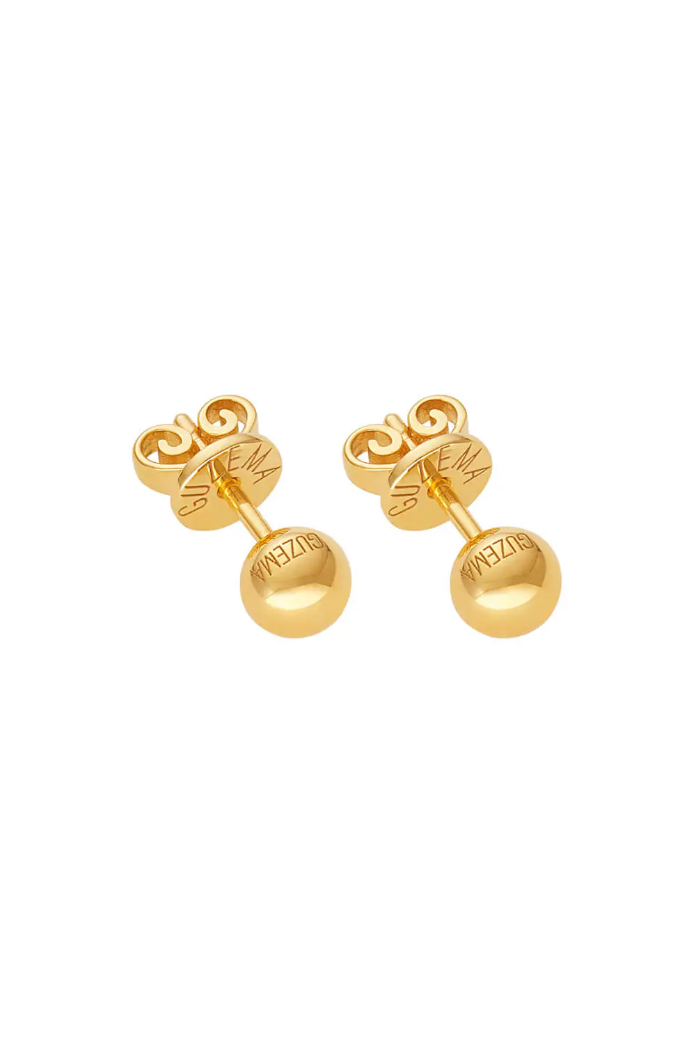 Earrings Mid Orb Earrings, yellow gold with timeless design by Guzema