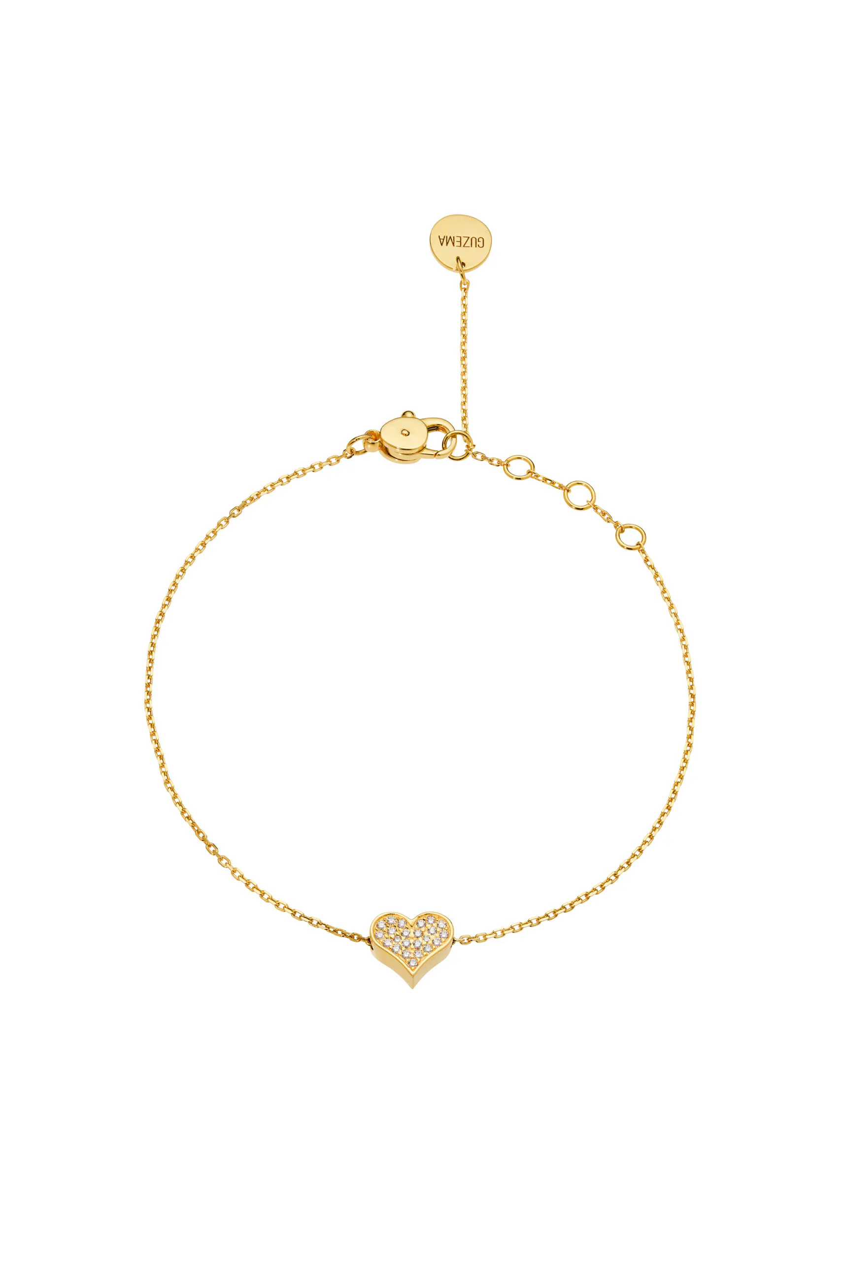 Bracelets Heart Bracelet, diamonds, yellow gold with high-end craftsmanship from Guzema