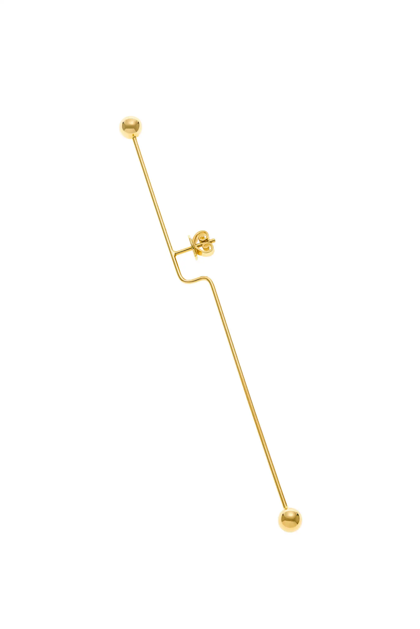 Earrings Arrowline Mono Earring, yellow gold for a unique and sophisticated look