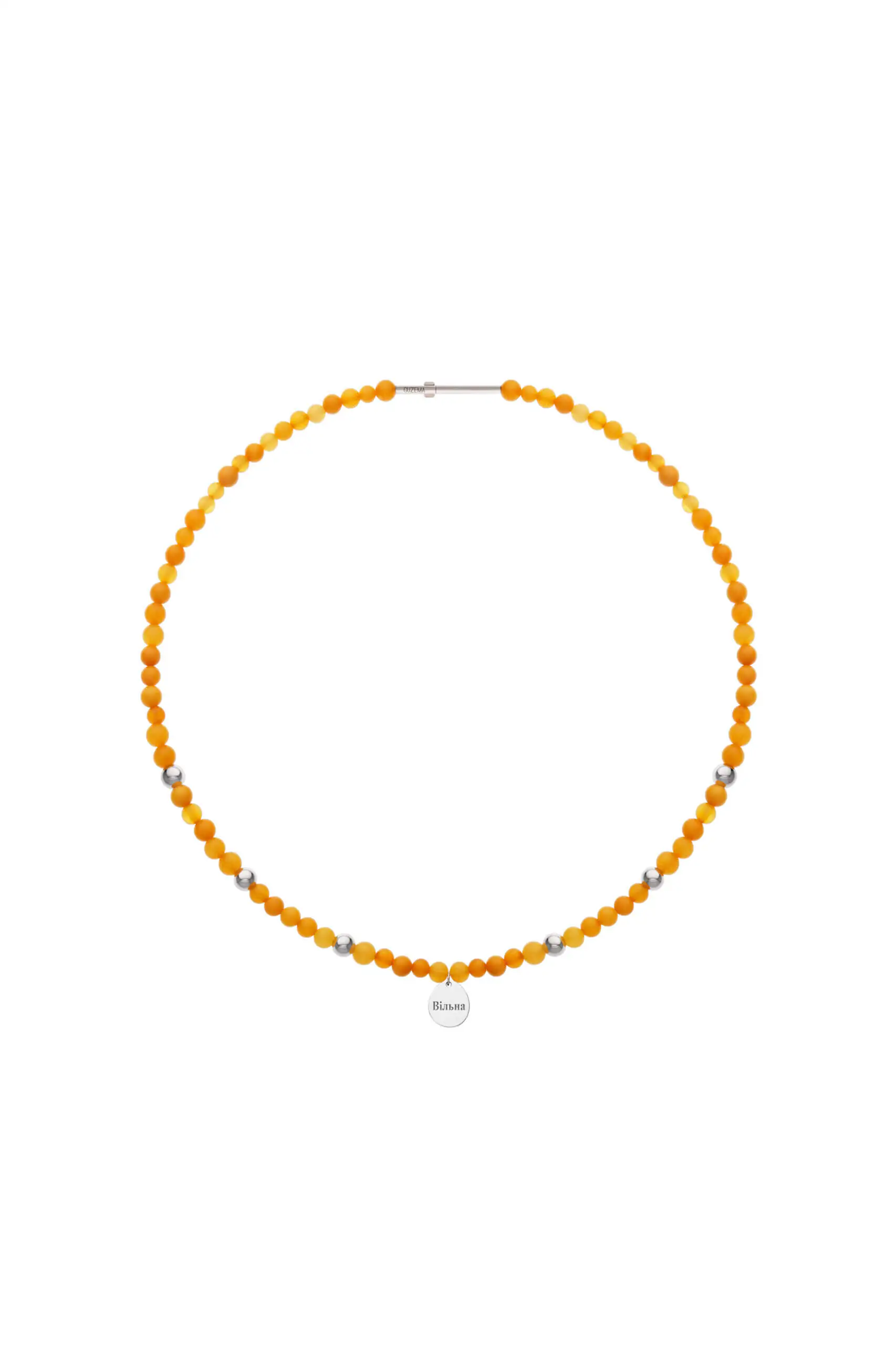 Necklaces Freedom Amber Necklace, white gold with fast delivery from Guzema