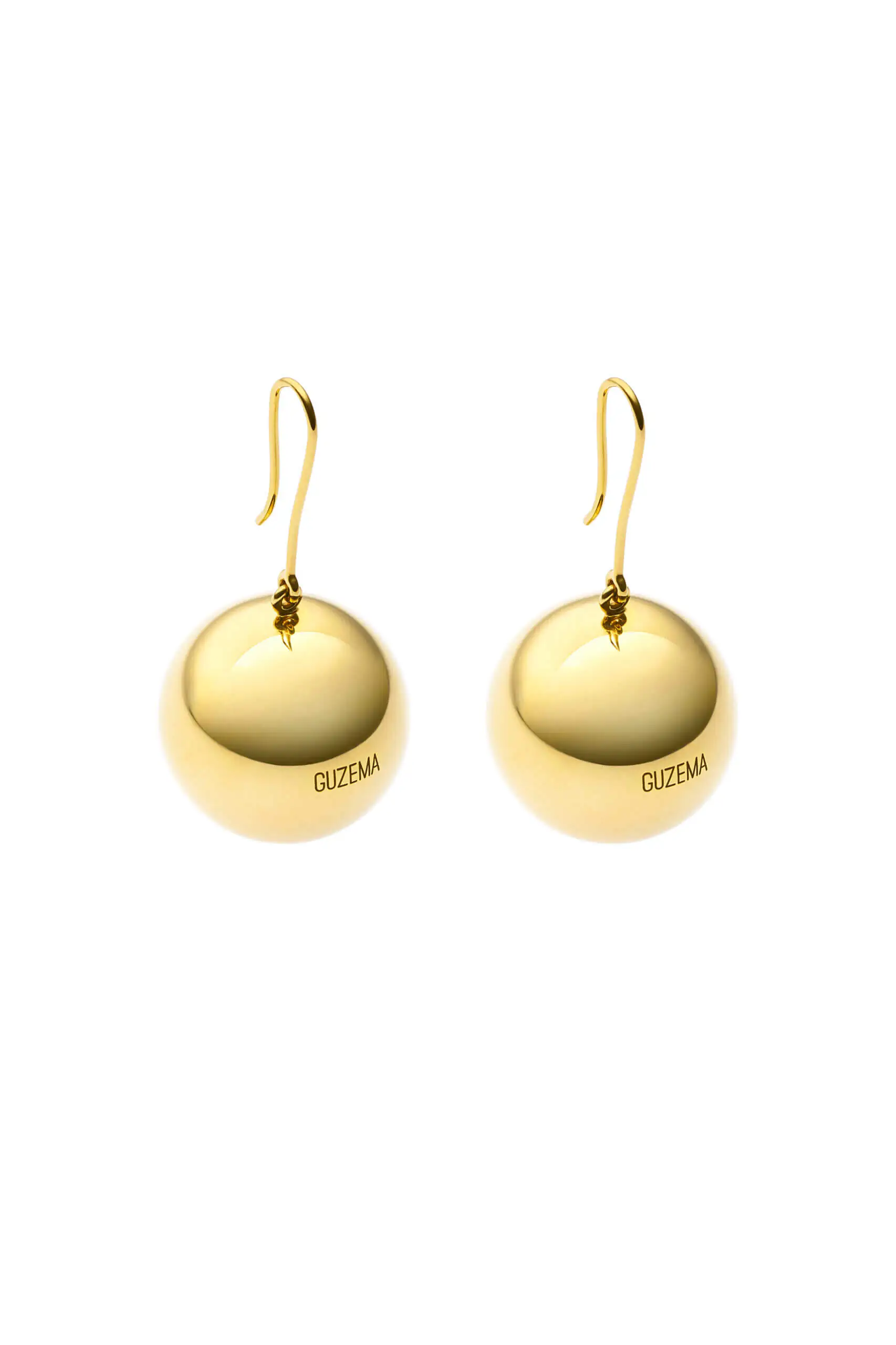 Earrings Bold Orbs Earrings, yellow gold with timeless design by Guzema