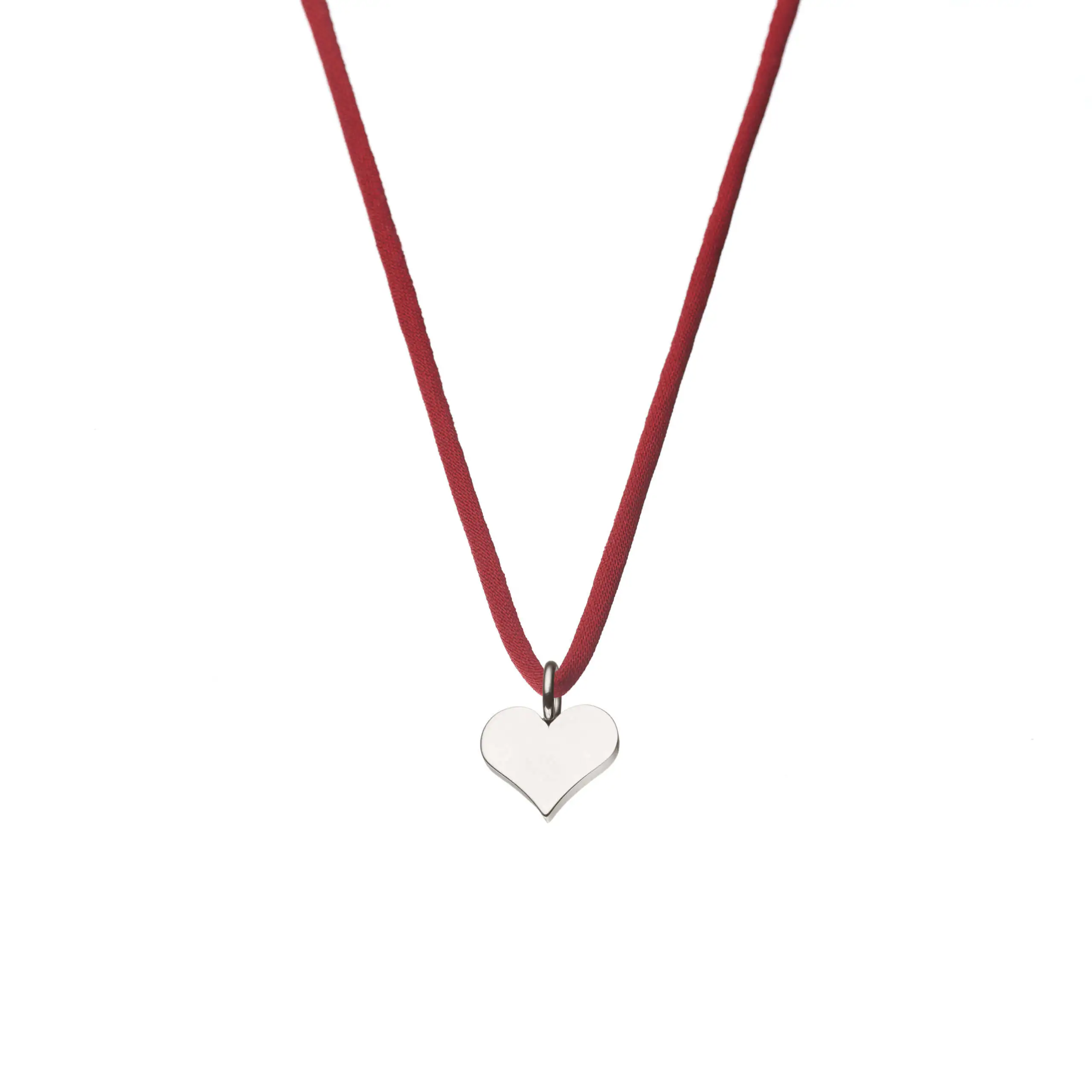 Custom Necklaces Flat Heart Pendant, white gold for a luxurious style