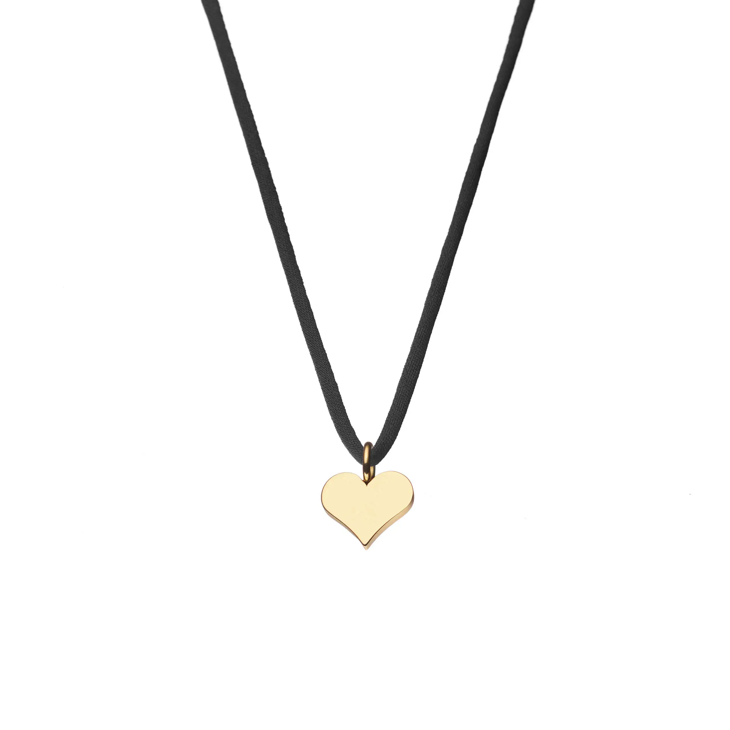 Custom Necklaces Flat Heart Pendant, yellow gold for a luxurious style