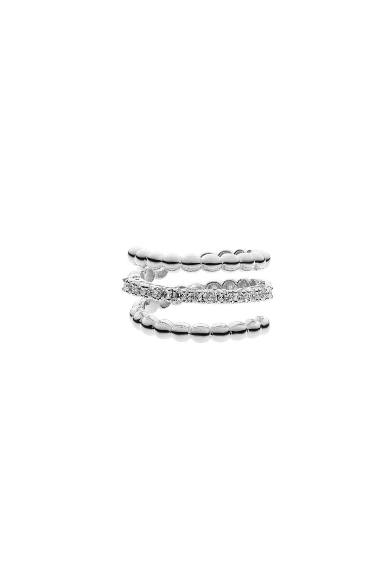 Rings Spiral Ring, diamonds, white gold with luxury craftsmanship from Guzema