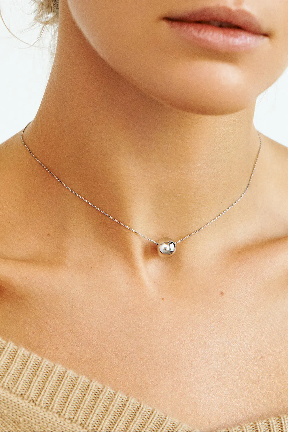 Necklaces Semi-Sphere Necklace, white gold with fast delivery from Guzema