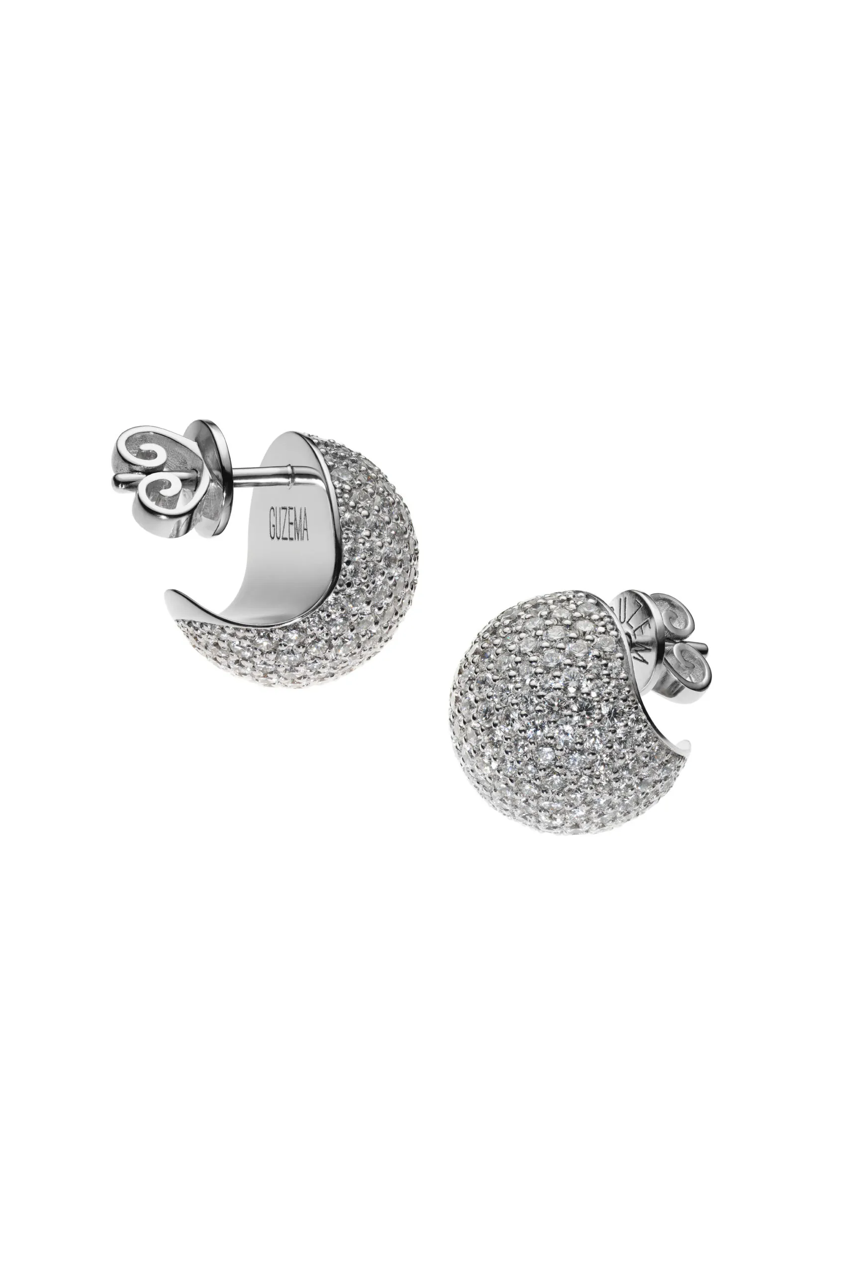 Earrings Mini Sphere Earrings, diamonds, white gold for a unique and sophisticated look