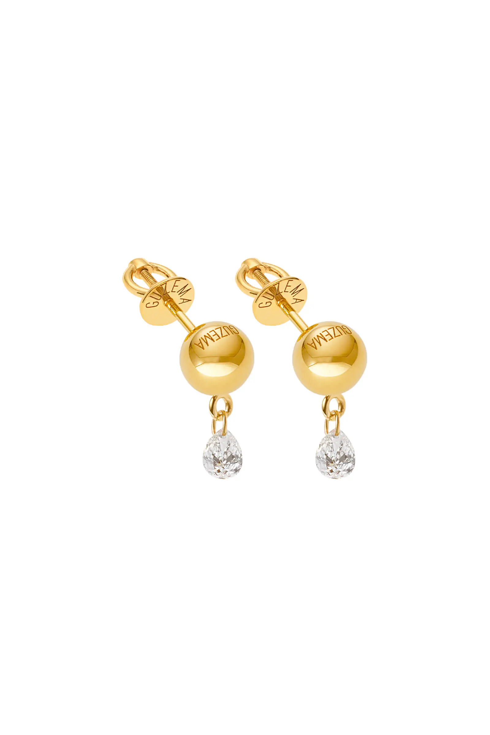 Earrings Orb earrings, diamonds, yellow gold for stylish and elegant looks