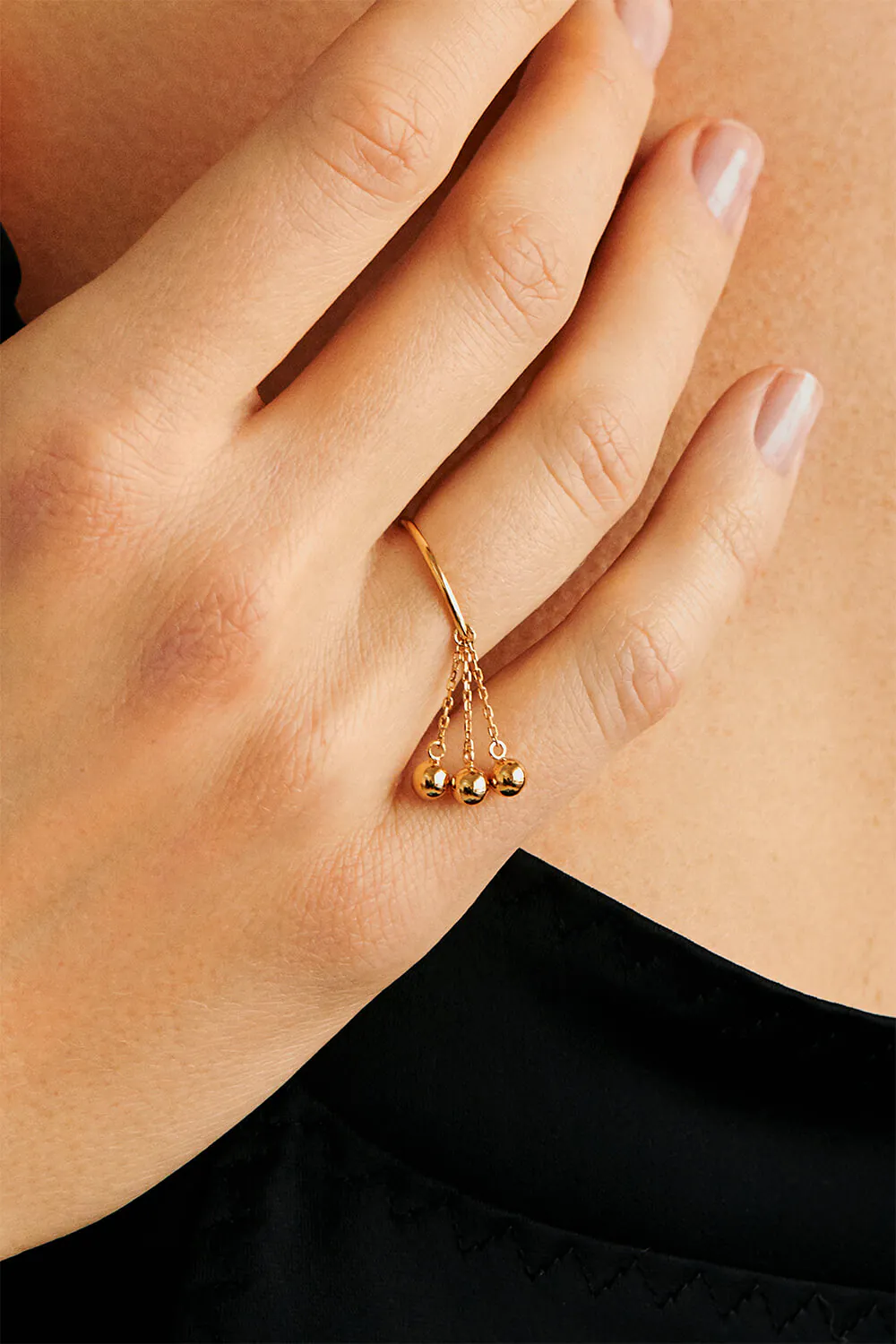 Rings Trio Orb ring, yellow gold with modern design available now