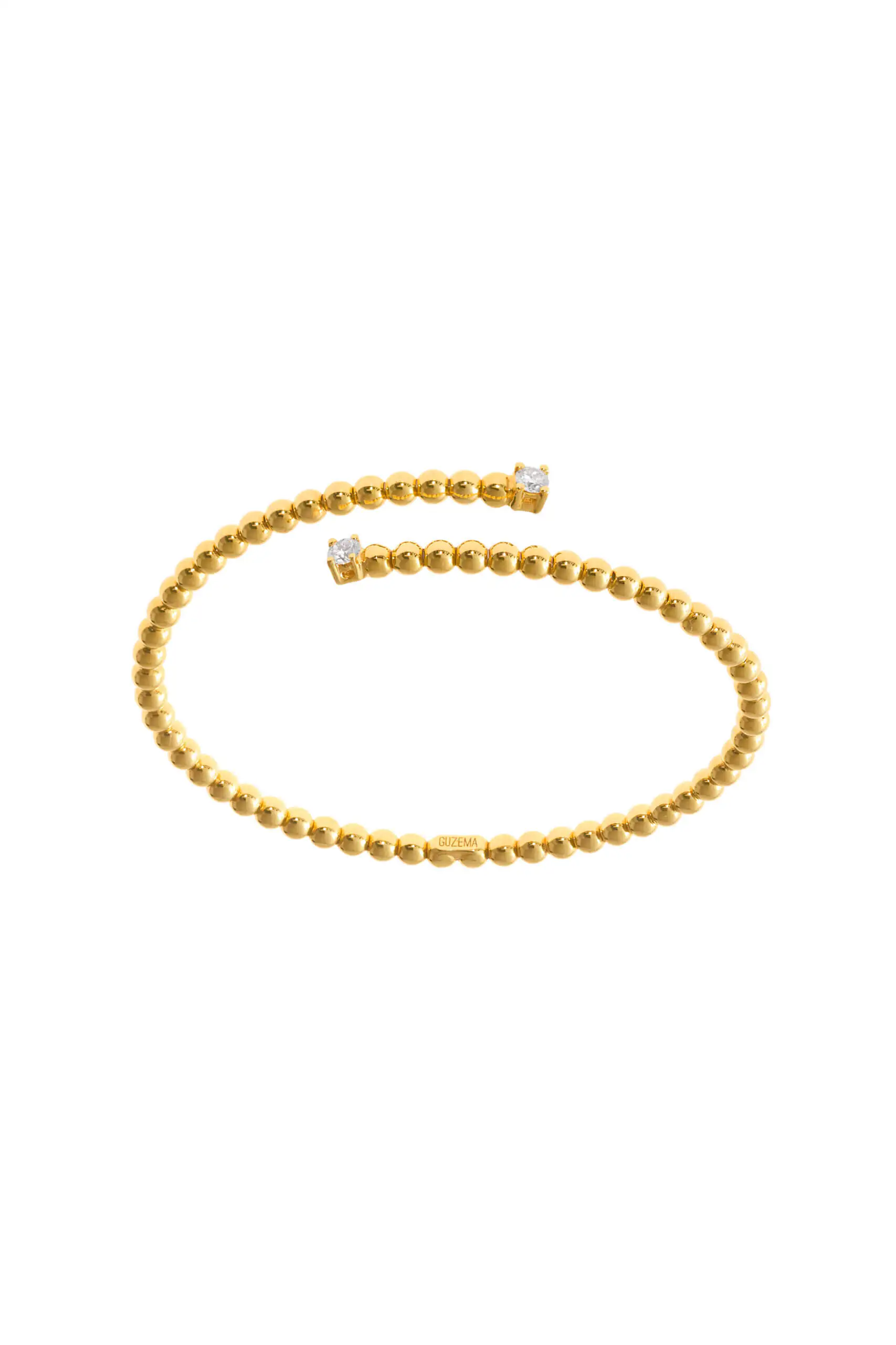 Bracelets Duo spiral bracelet, diamonds, yellow gold with high-end craftsmanship from Guzema