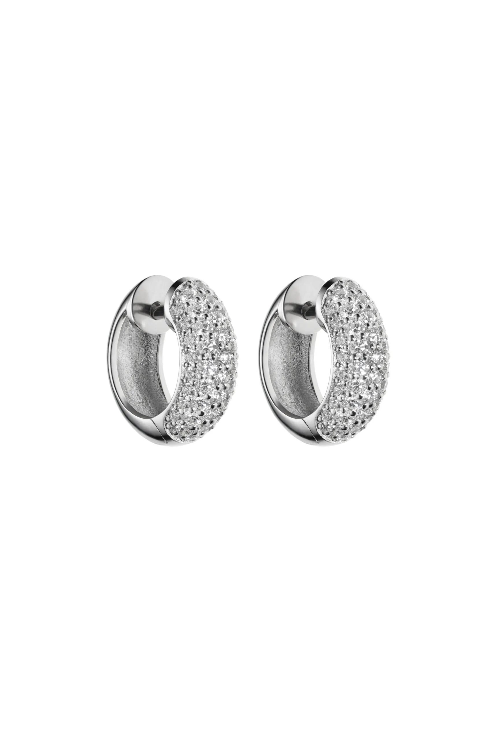 Earrings Diamond Mid Hug Hoops, white gold for a unique and sophisticated look