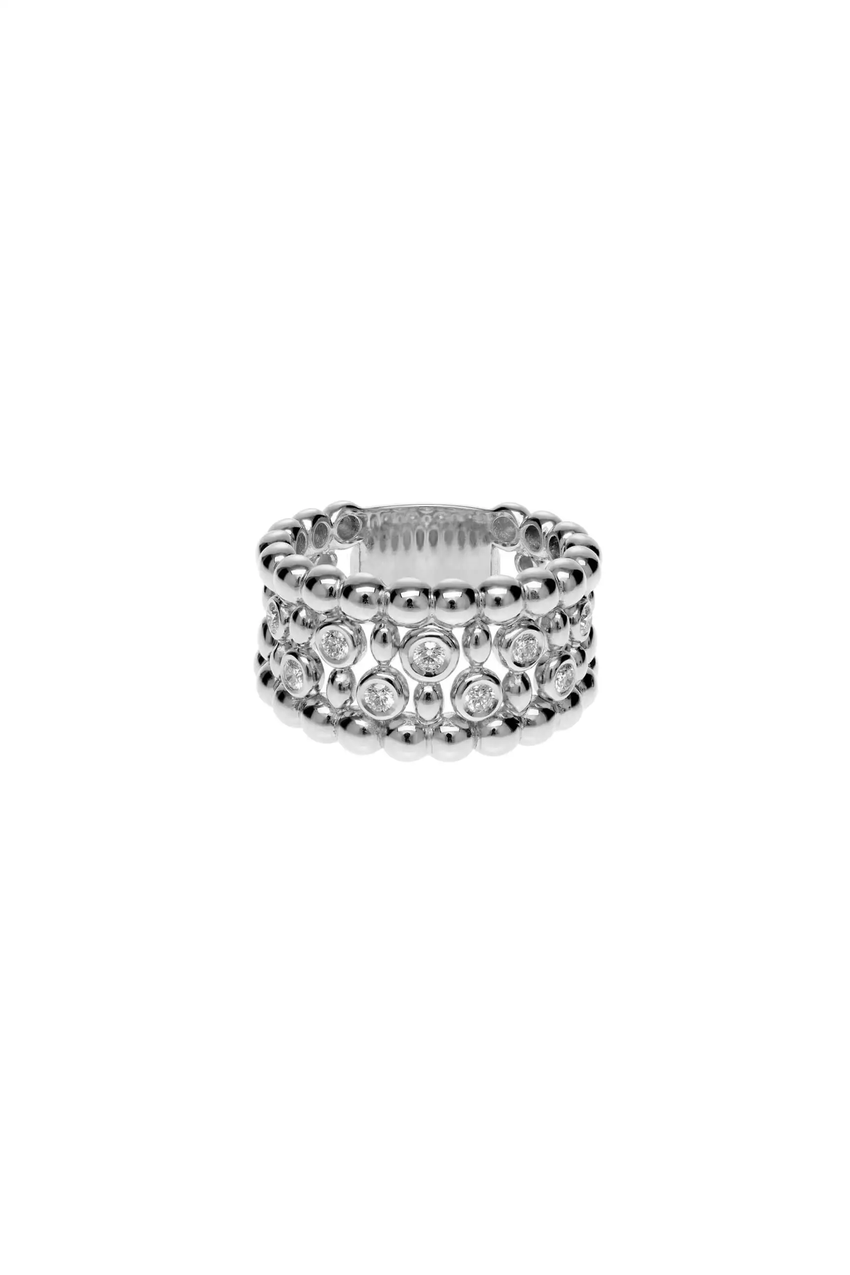 Rings Diamond-Set Ring, white gold with luxury craftsmanship from Guzema