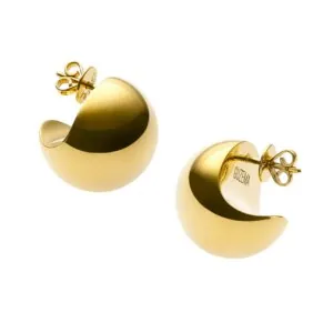 Bold Sphere Earrings, yellow gold