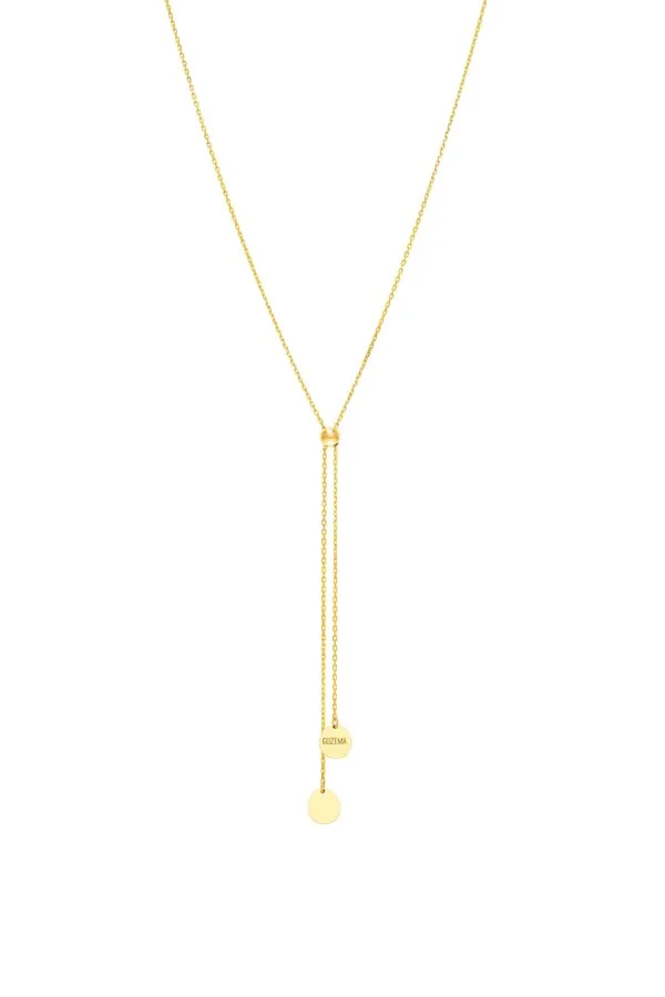 Necklaces Flat Tie Necklace, yellow gold with fast delivery from Guzema