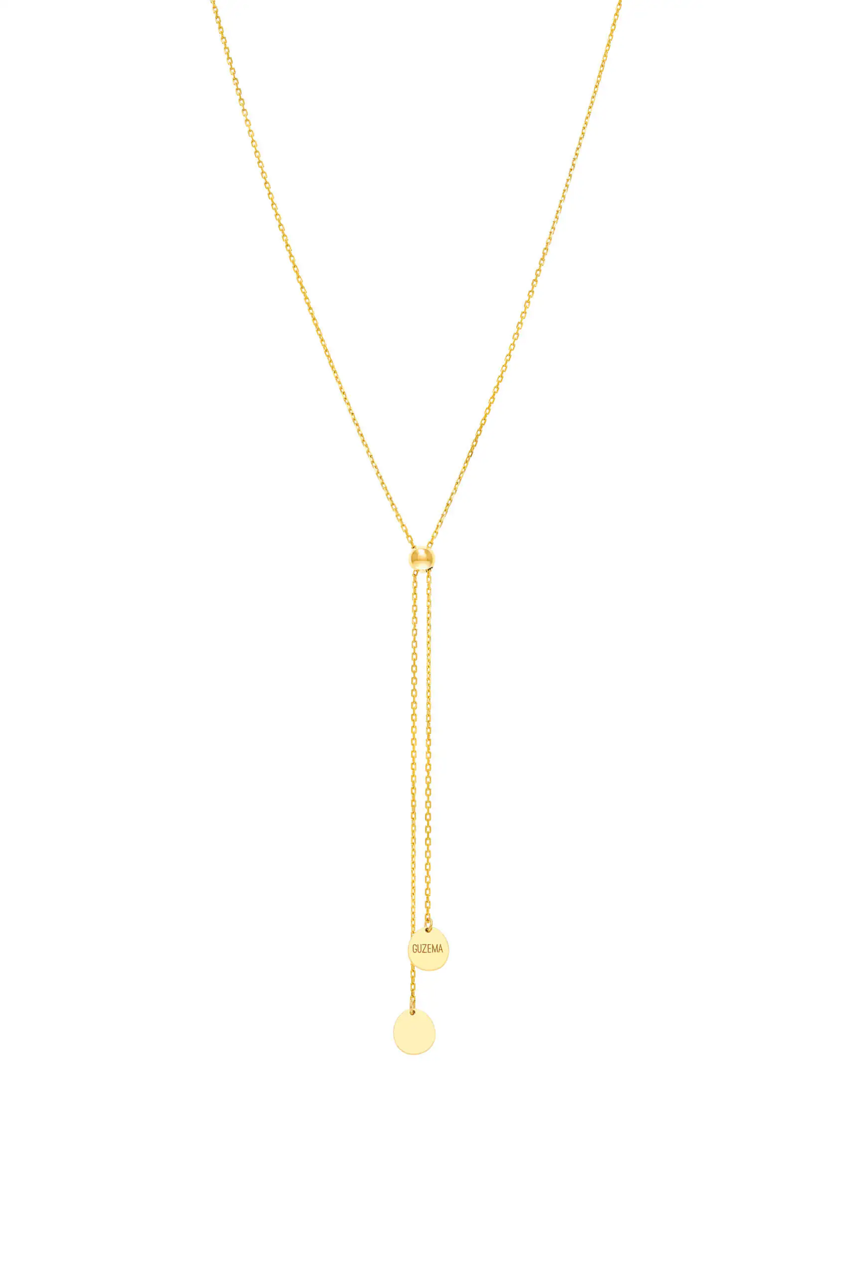 Flats Tie Necklace, yellow gold