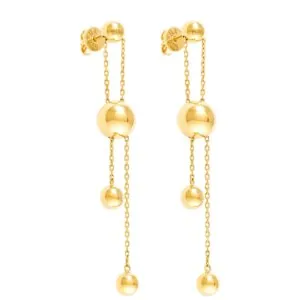Multi Orbs Earrings, yellow gold