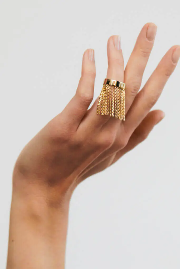 Rings Short Chainfall Ring, yellow gold available online with expert craftsmanship