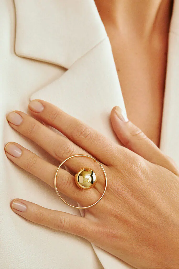 Rings Bold Planet Ring, yellow gold with modern design available now