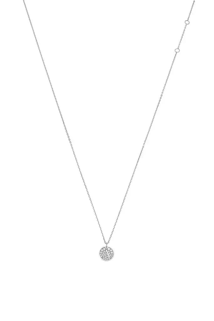 Necklaces Necklace with initial, diamonds, white gold with fast delivery from Guzema