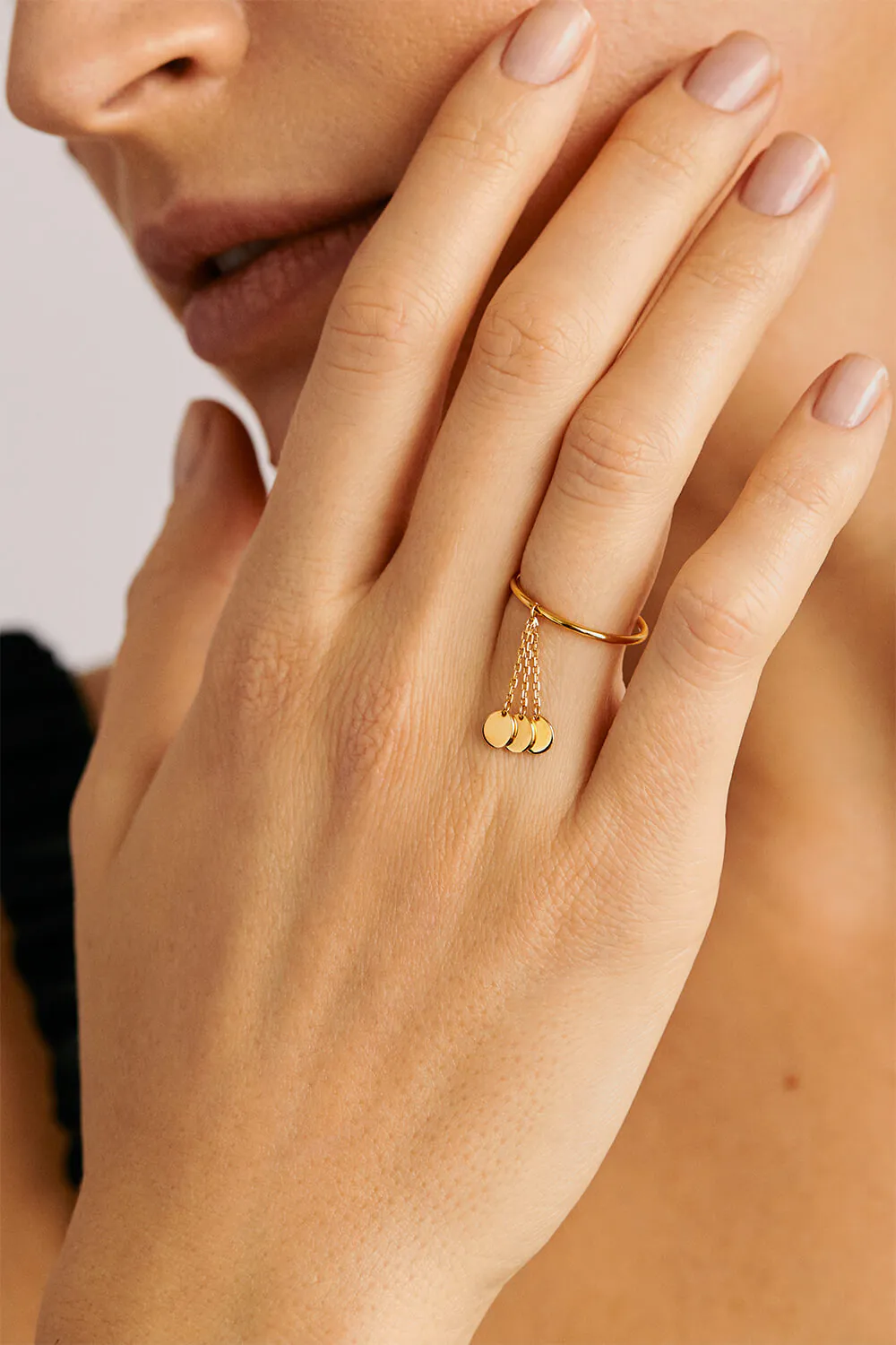 Rings Trio Flat Ring, yellow gold with modern design available now