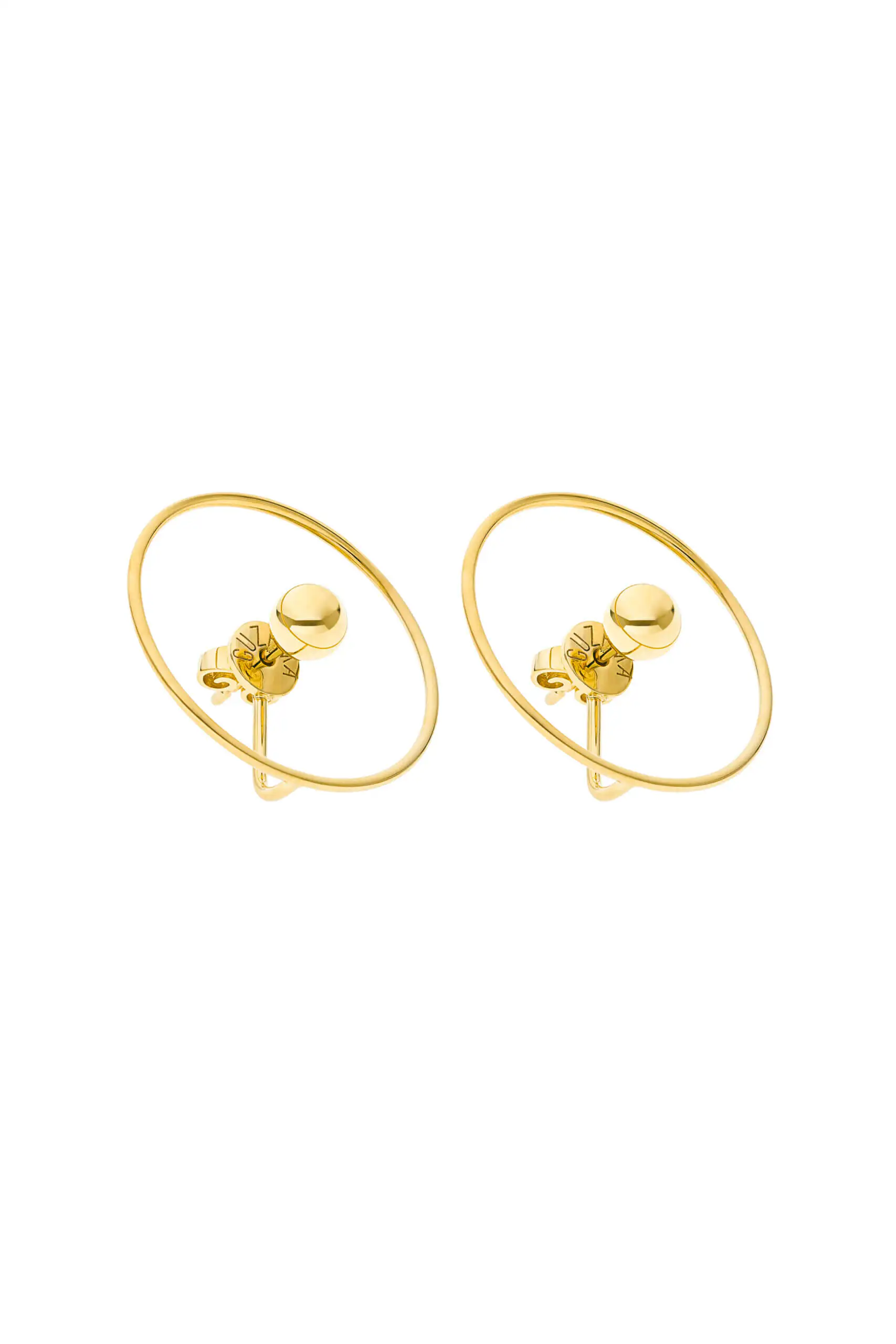 Earrings Planet Earrings, yellow gold with timeless design by Guzema