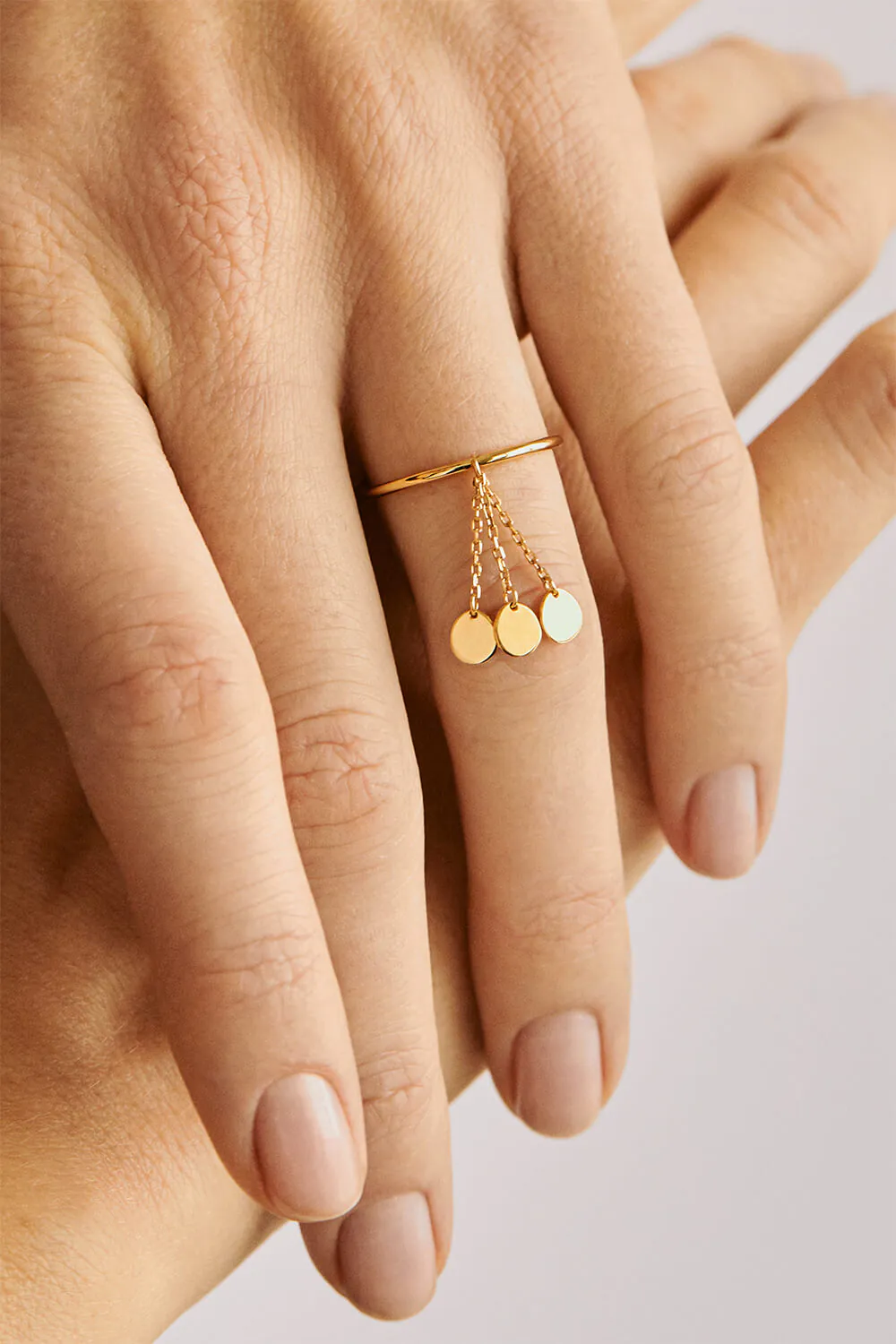 Rings Trio Flat Ring, yellow gold with modern design available now