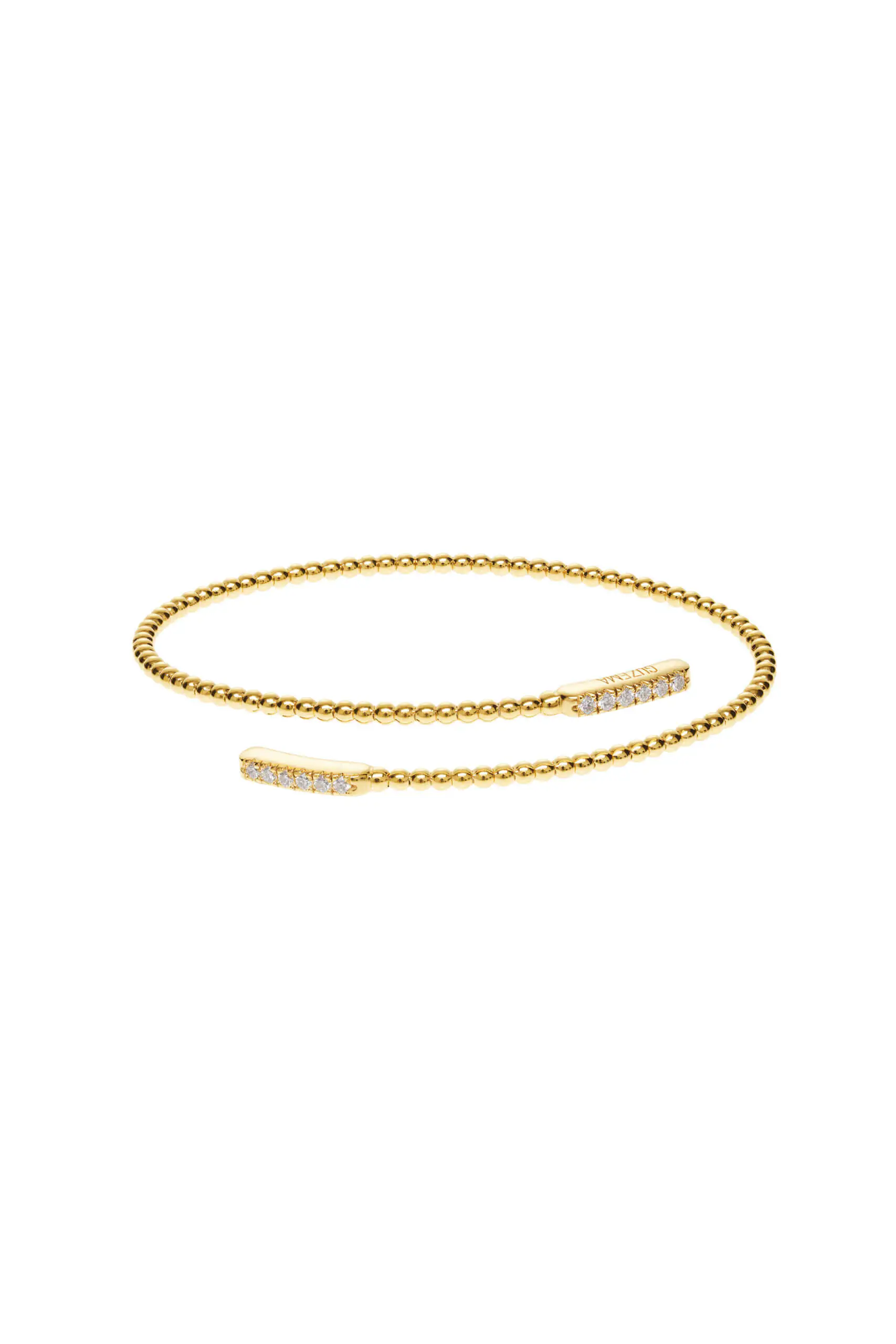 Bracelets Fine Spiral Bracelet, diamonds, yellow gold with high-end craftsmanship from Guzema