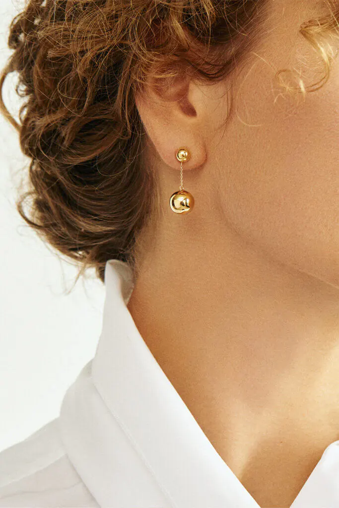 Earrings Orb Earrings, yellow gold for stylish and elegant looks