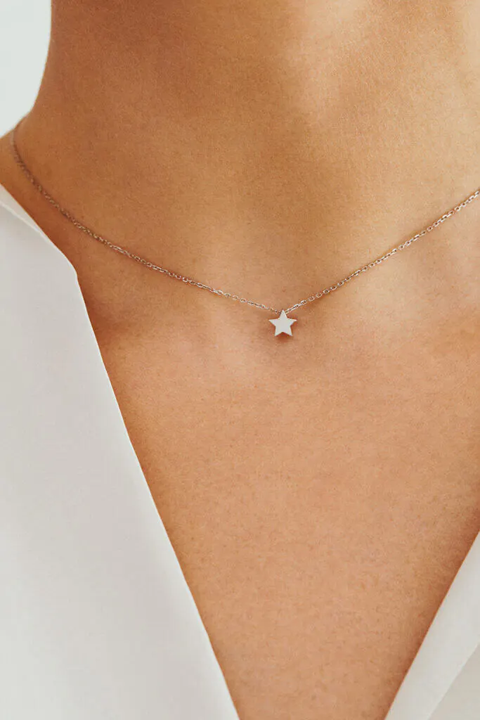 Necklaces Star Necklace, white gold with fast delivery from Guzema