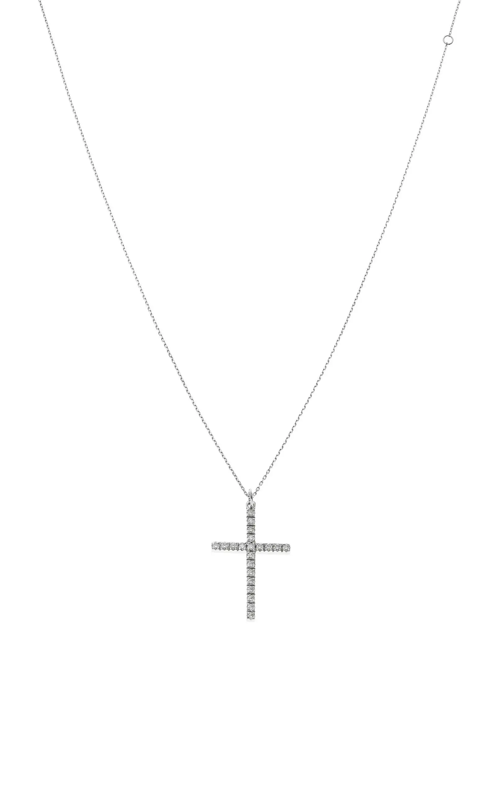 Exclusive Necklaces Grand Cross, diamonds, white gold from Guzema