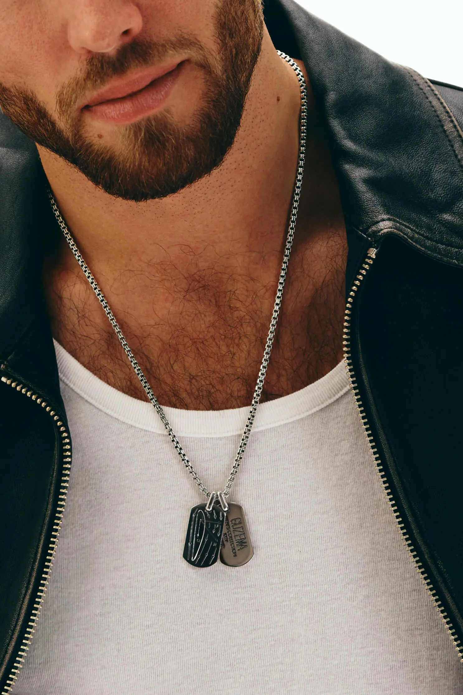 Necklaces Men's Collection Tag, silver with fast delivery from Guzema