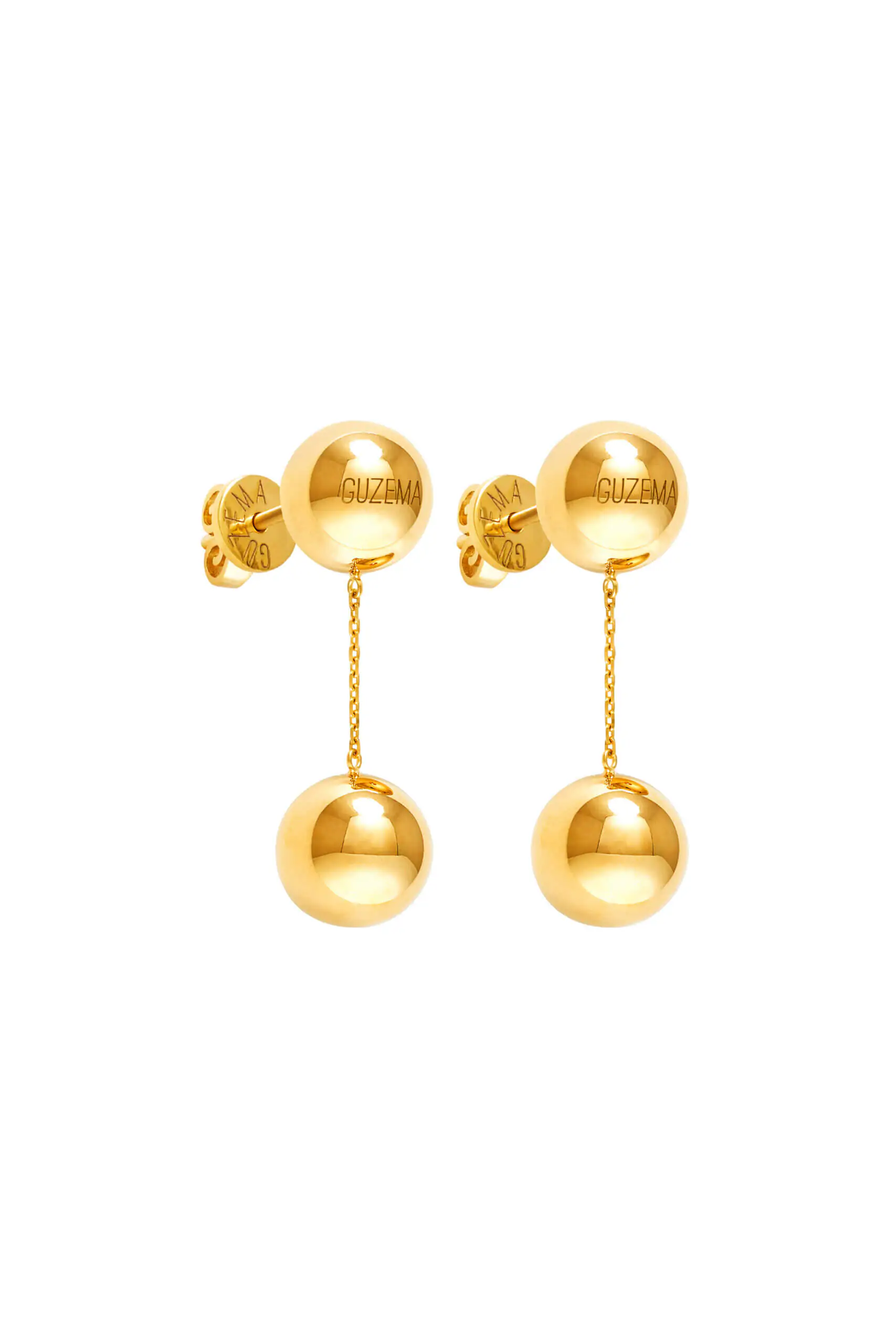 Earrings Duo Orb Earrings, yellow gold for stylish and elegant looks