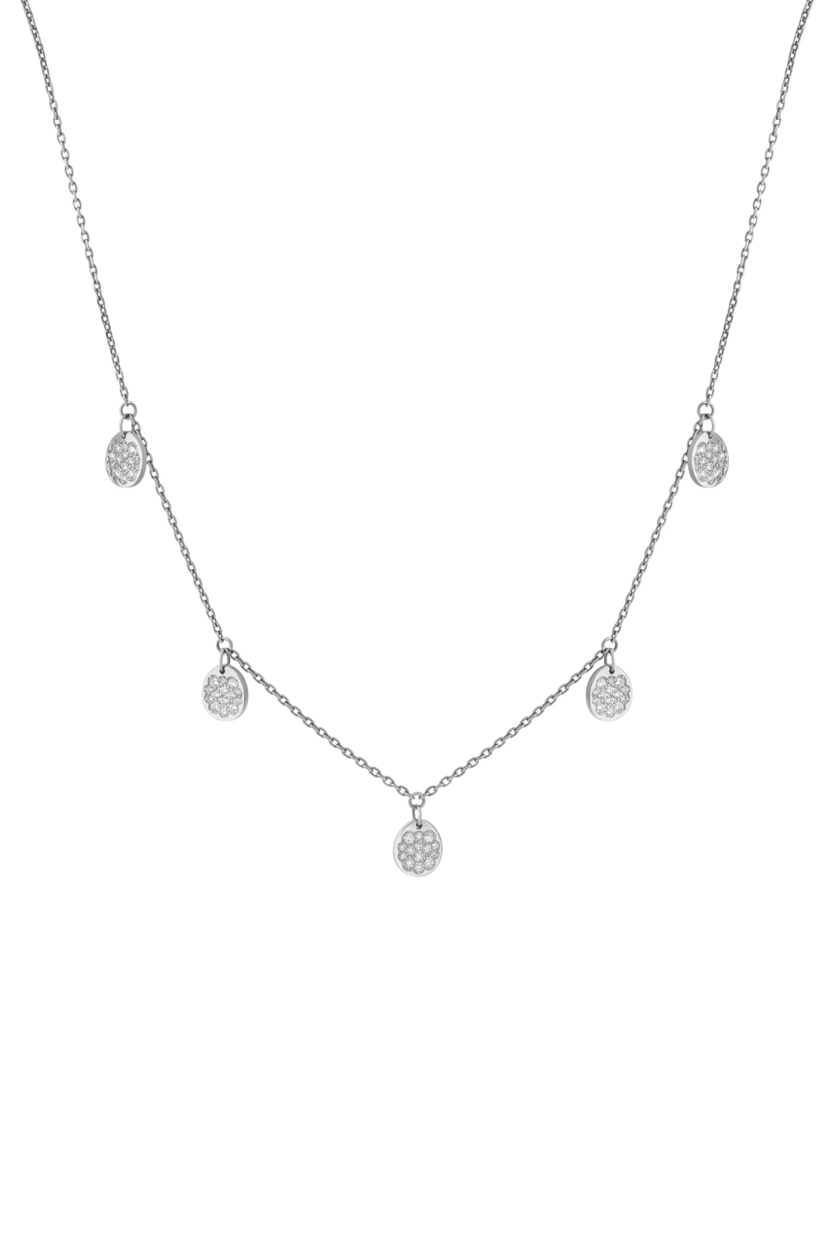 Exclusive Necklaces Flat Quintet Necklace, diamonds, white gold from Guzema