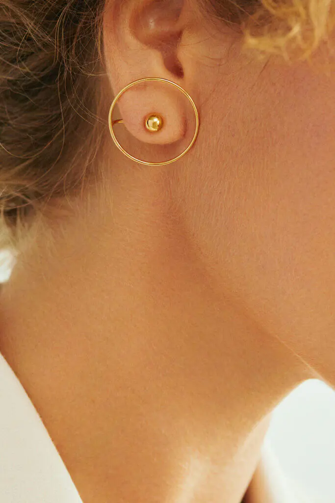 Earrings Planet Earrings, yellow gold with timeless design by Guzema