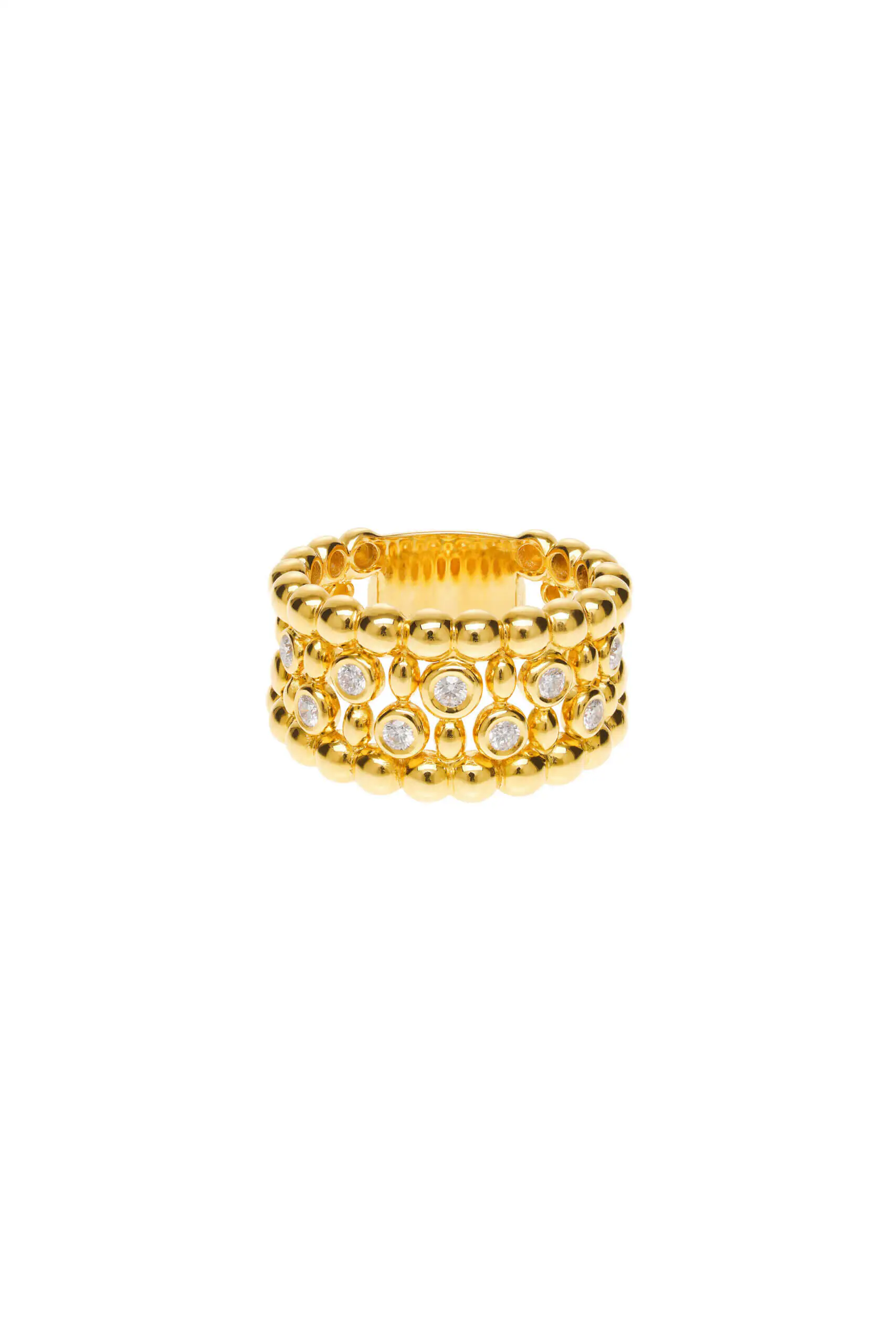 Rings Diamond-Set Ring, yellow gold with luxury craftsmanship from Guzema