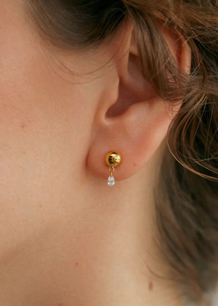 Earrings Orb earrings, diamonds, yellow gold for stylish and elegant looks