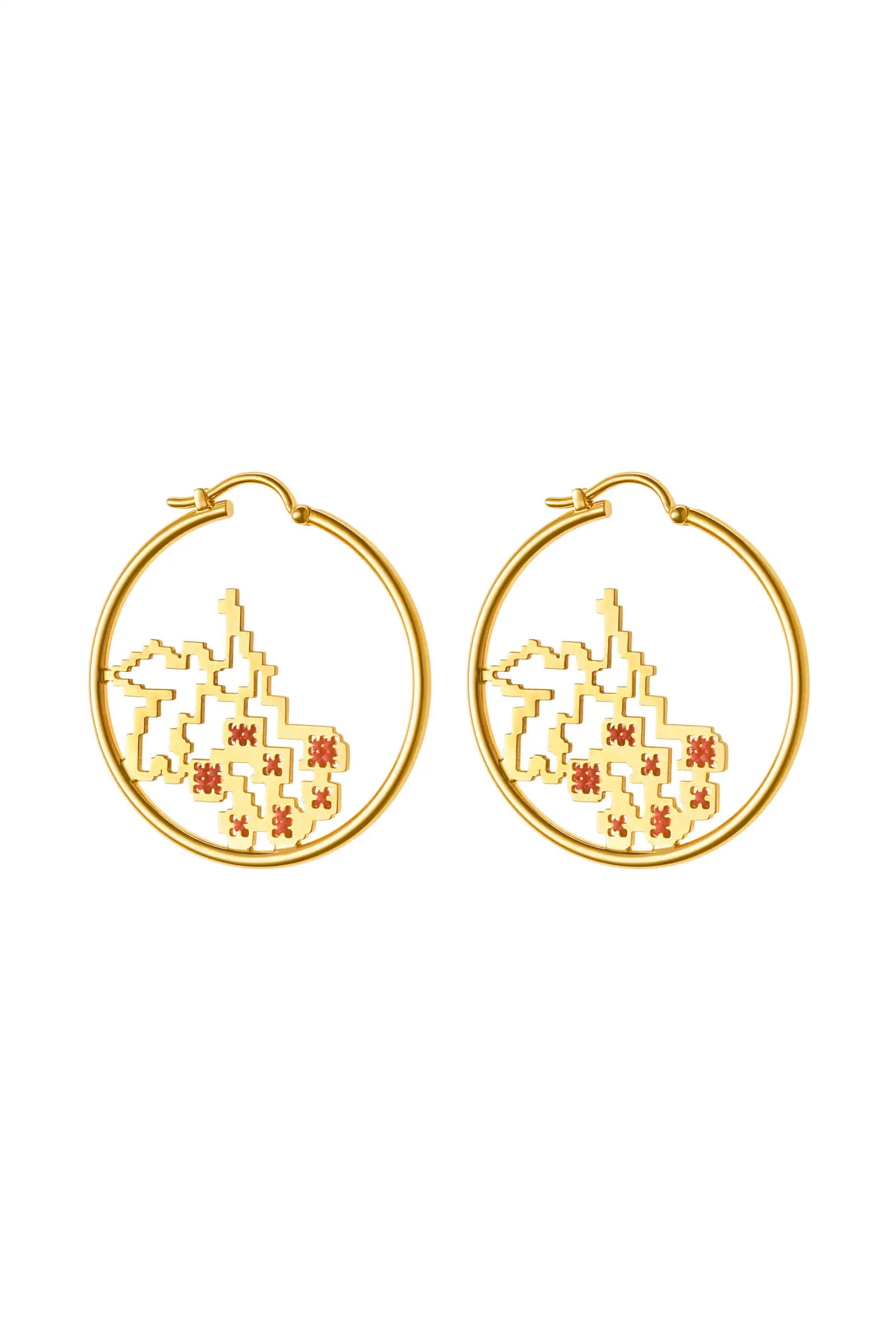 Earrings Kalyna Hoop Earrings, yellow gold for stylish and elegant looks