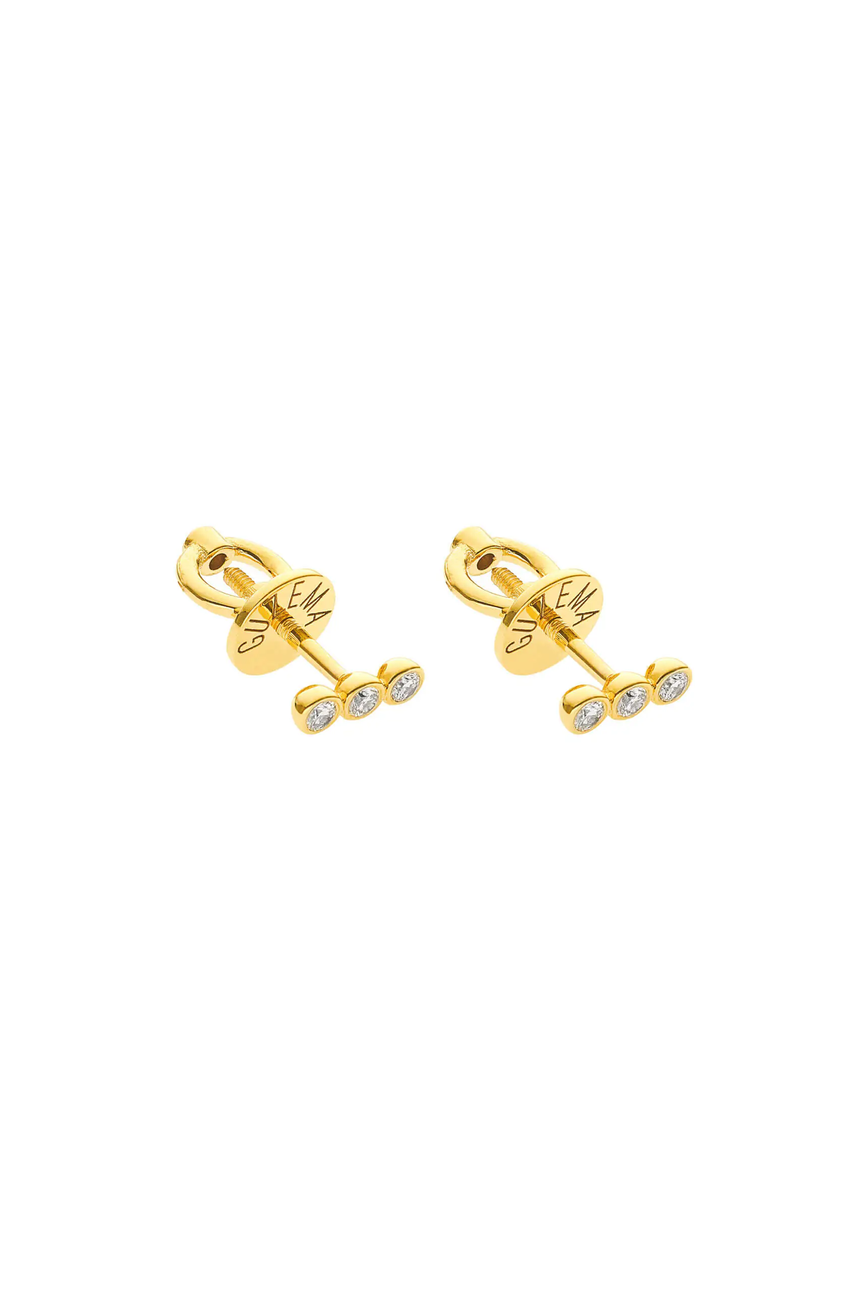 Earrings Mid Diamond Line Earrings, yellow gold for stylish and elegant looks