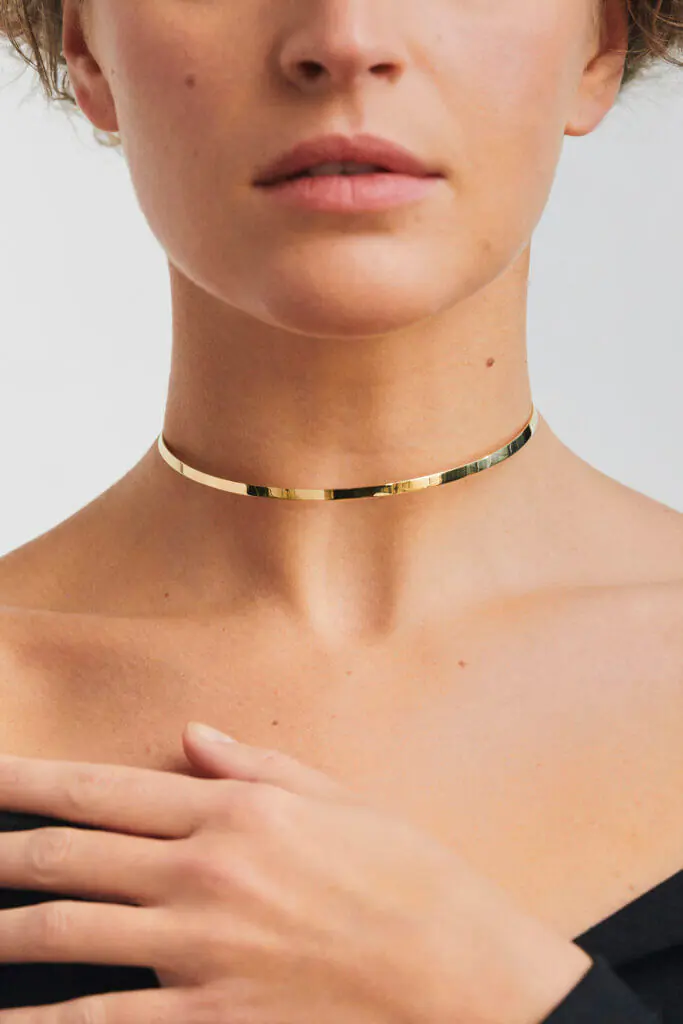 Chokers Solid Wide Choker, yellow gold available online with unique design