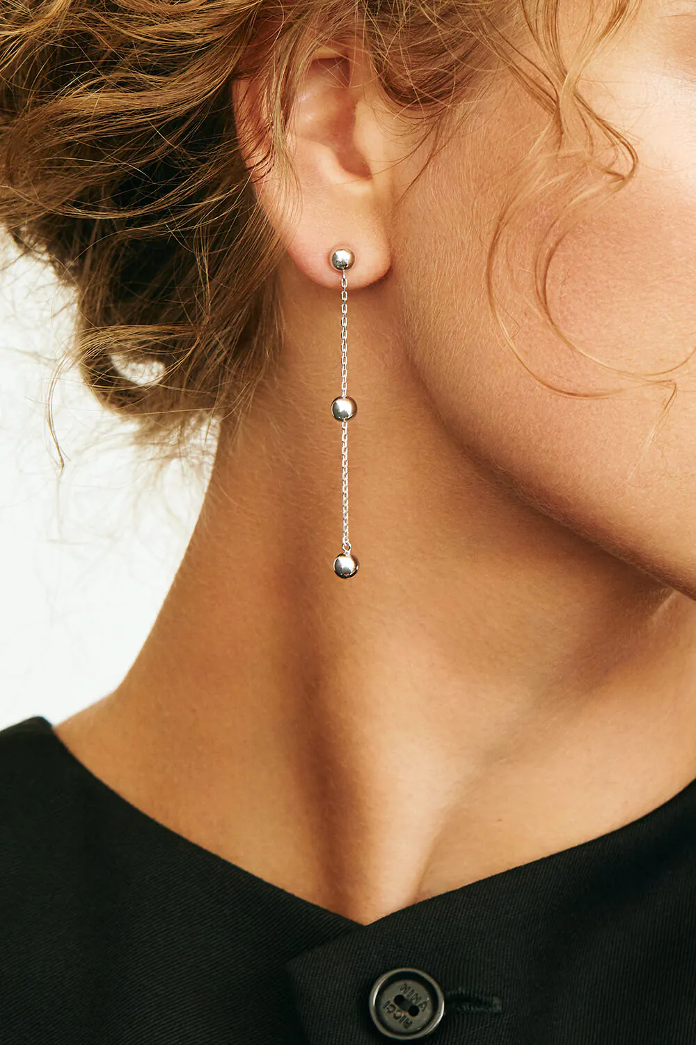 Earrings Trio Chain Transformer Earrings, white gold for a unique and sophisticated look