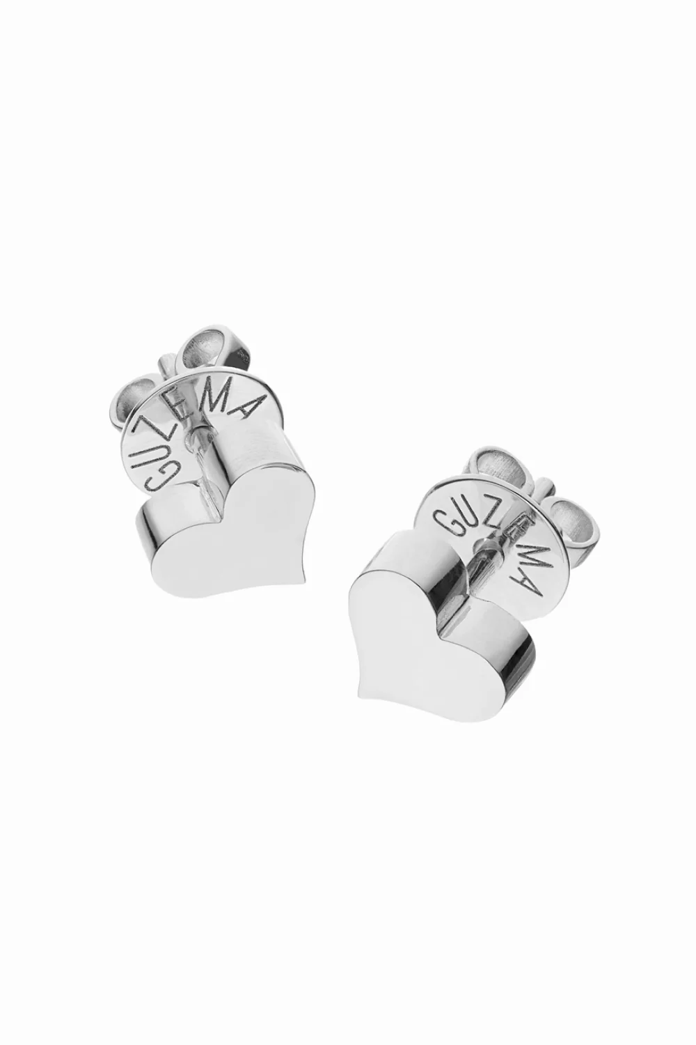 Earrings Puffed Heart Earrings, white gold for a unique and sophisticated look