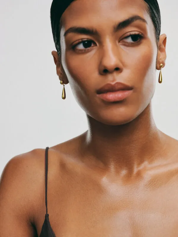 Earrings Long Orb Earrings, yellow gold for stylish and elegant looks