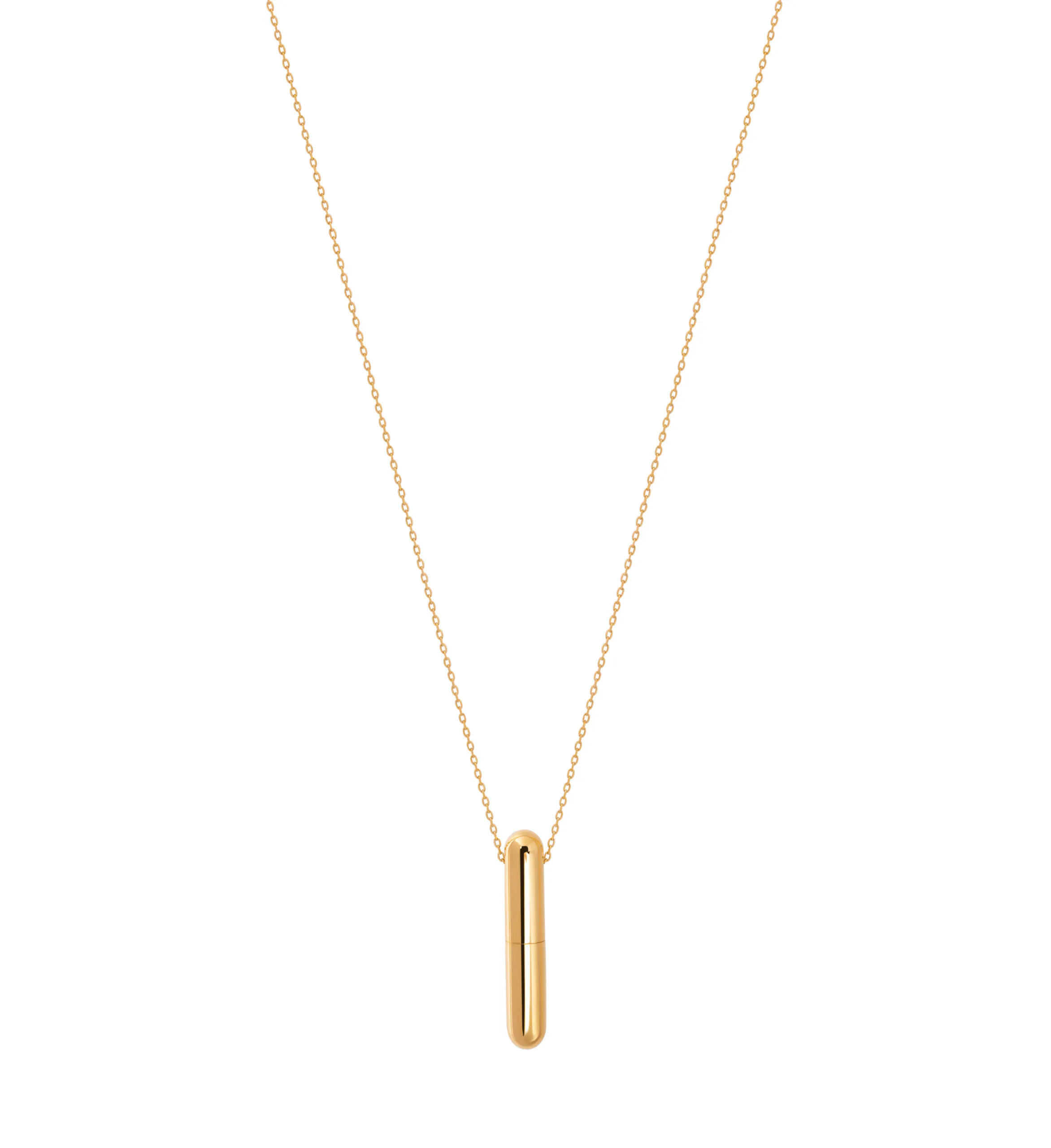 Mini Capsule Necklace, yellow gold