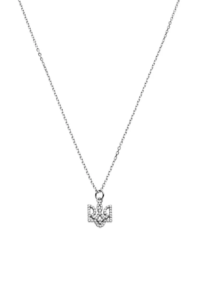 Trident Necklace with diamonds