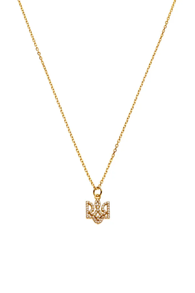 Trident Necklace with diamonds