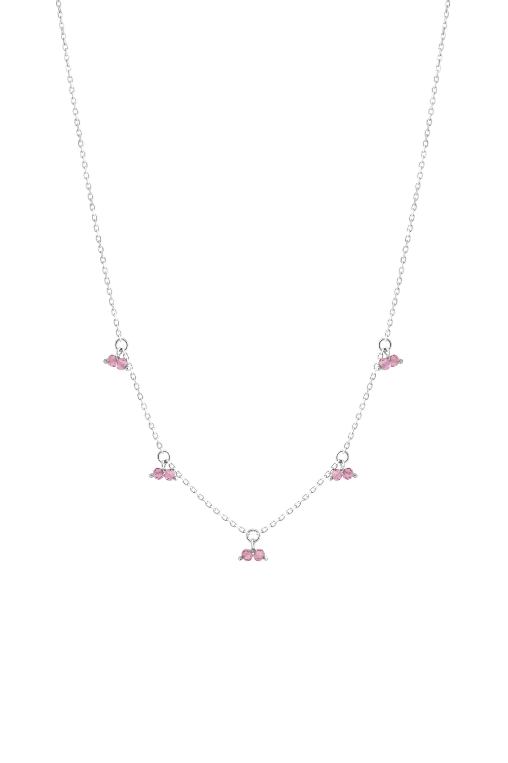 Necklaces Duo Gems Necklace, white gold with fast delivery from Guzema