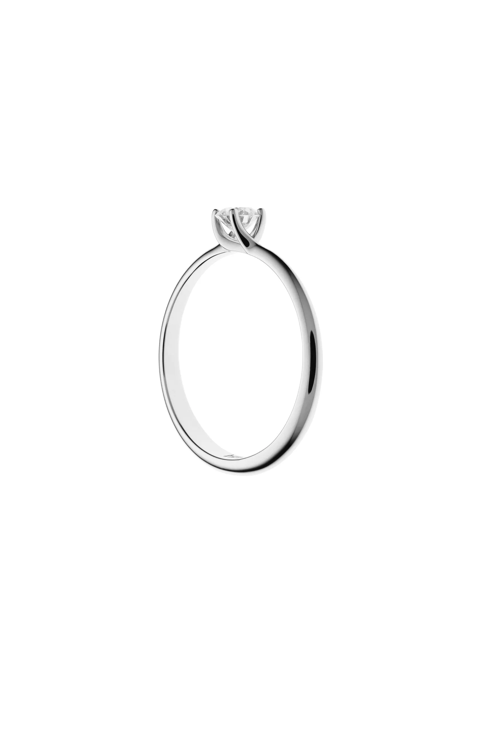 Rings Solo Diamond Beaded Ring, white gold with modern design available now